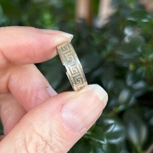 Sterling Silver Greek Key Pattern Adjustable Ring